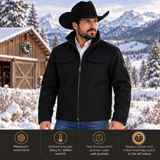 Tempco Mens Alamo Wool Blend Jacket | Durable Midweight