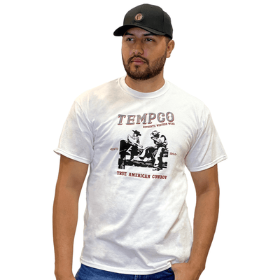 Tempco Mens American Cowboy T-Shirt White - AMERICANCOWBOY