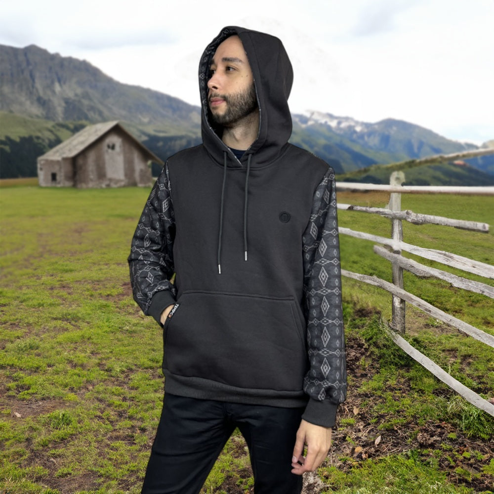 Tempco Mens Aztec Sleeve Hoodie 