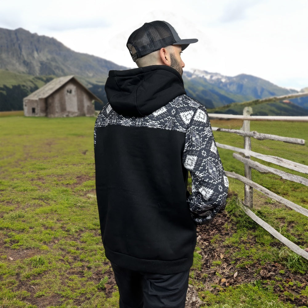 Tempco Mens Aztec Sleeve Hoodie 