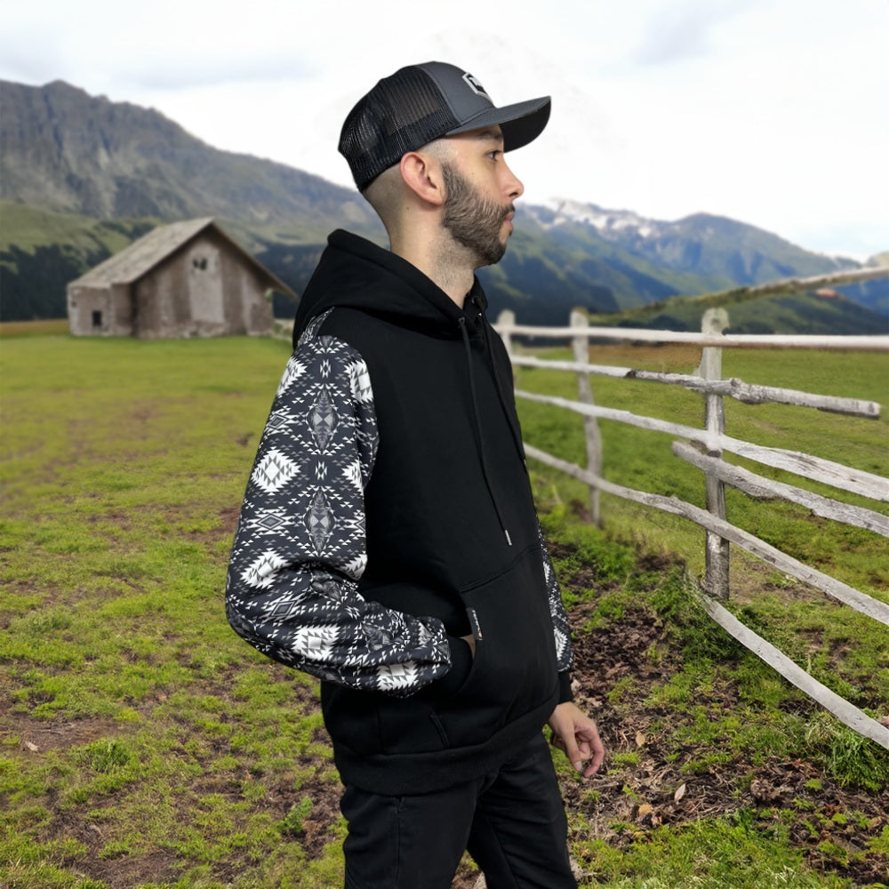 Tempco Mens Aztec Sleeve Hoodie 