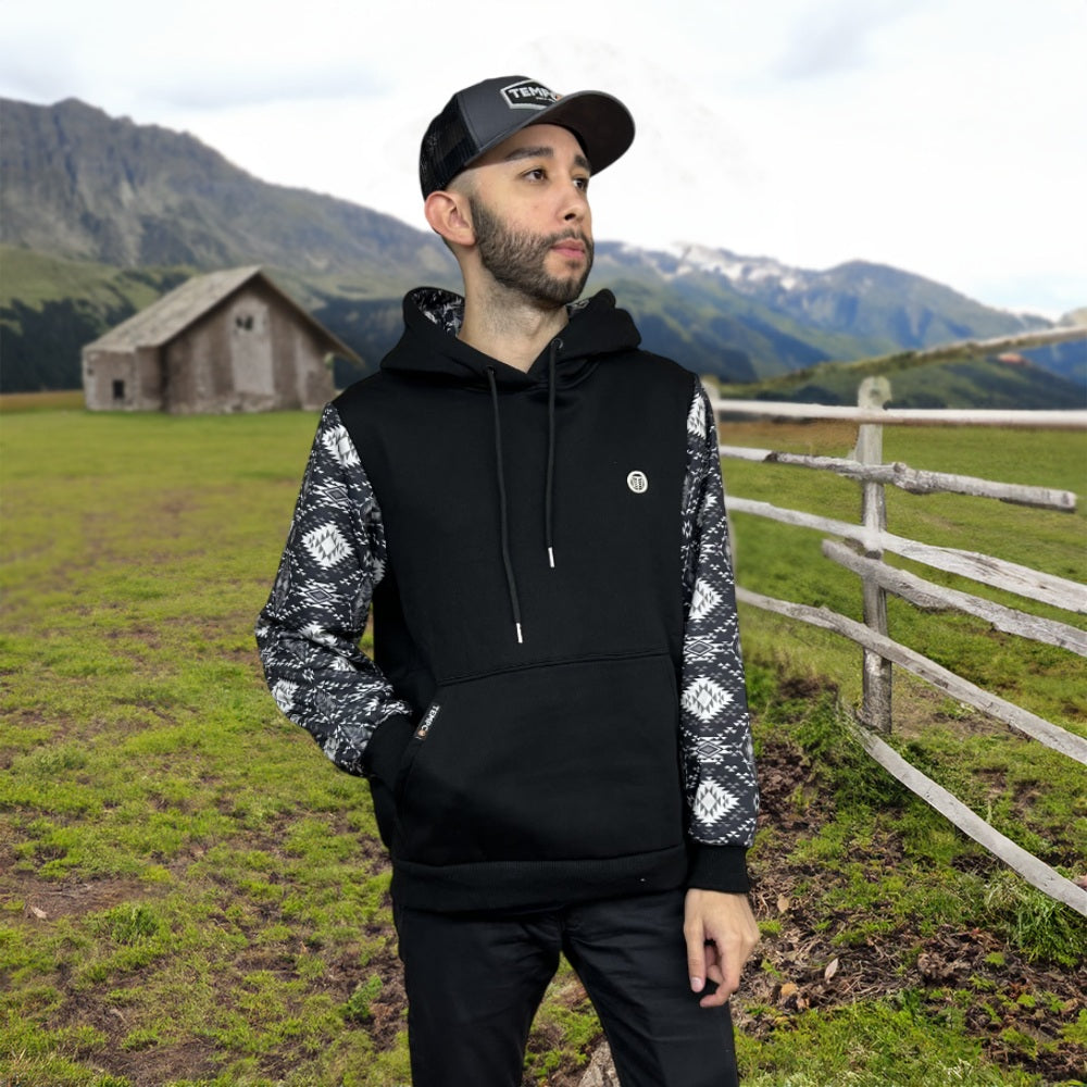 Tempco Mens Aztec Sleeve Hoodie 