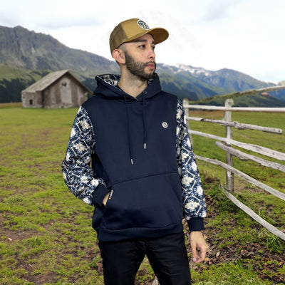 Tempco Mens Aztec Sleeve Hoodie 