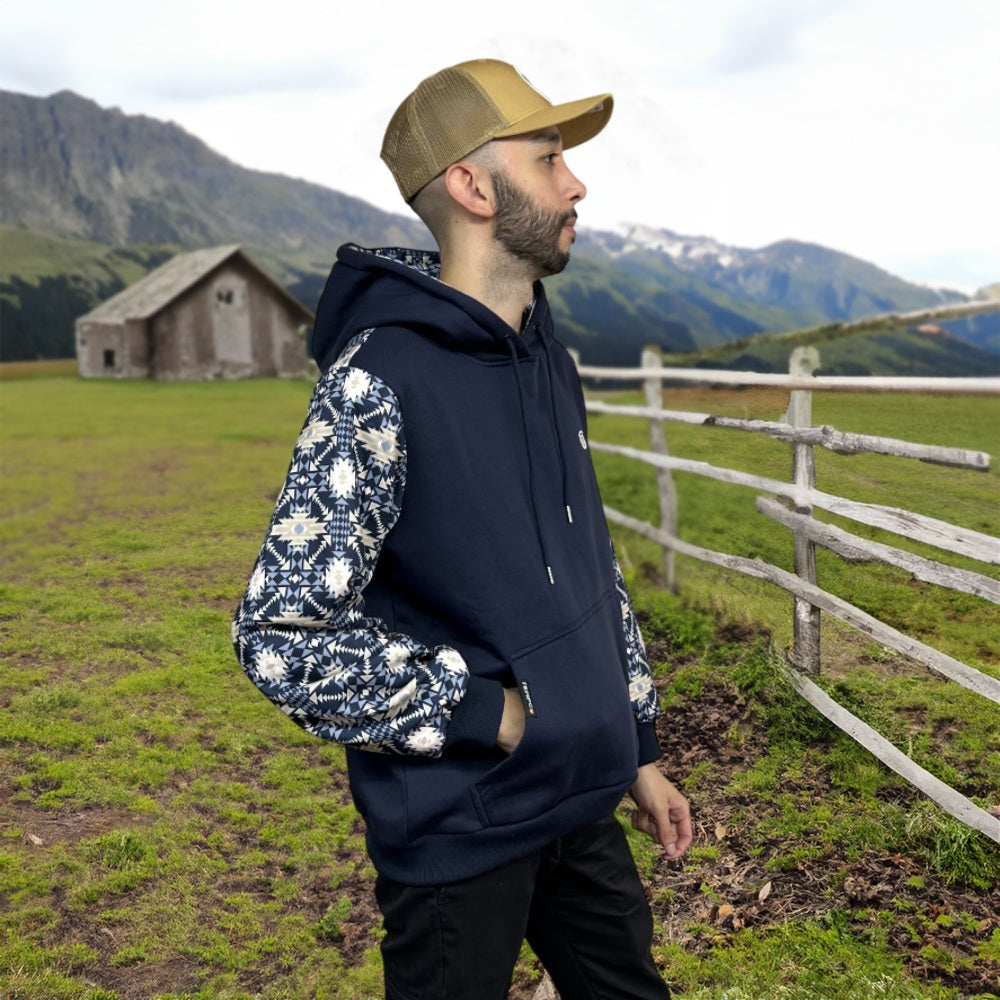 Tempco Mens Aztec Sleeve Hoodie 