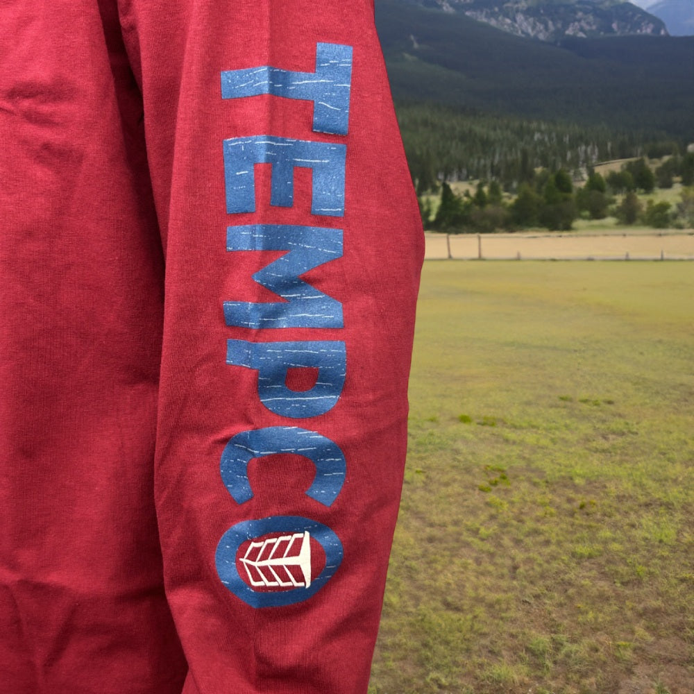 Tempco Mens Country Roads Long Sleeve T-Shirt Red