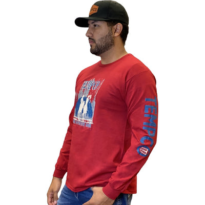 Tempco Mens Country Roads Long Sleeve T-Shirt Red