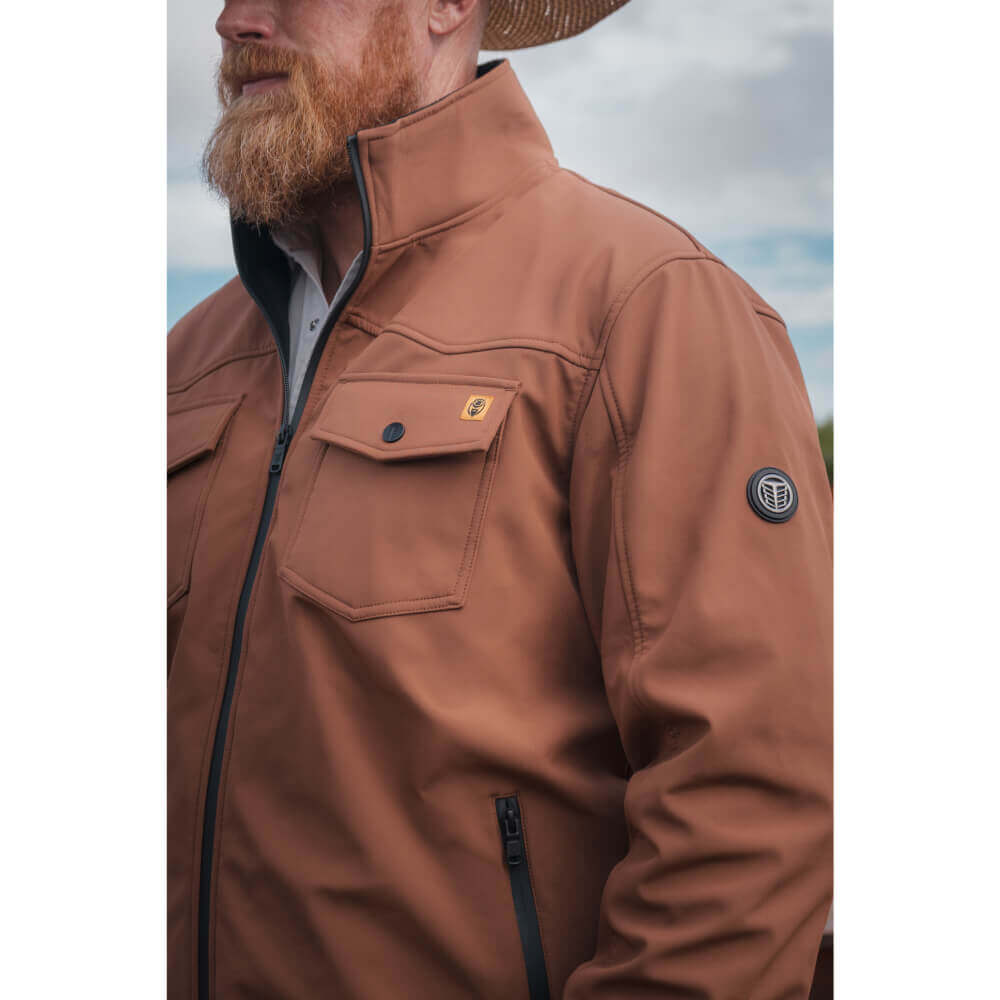 Tempco Mens El Vikingo Softshell Jacket | Rust And Black