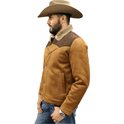 Tempco Mens Marlboro Faux Suede Shearling Jacket