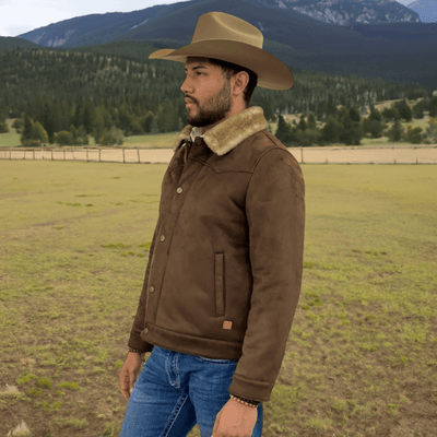 Tempco Mens Marlboro Faux Suede Shearling Jacket