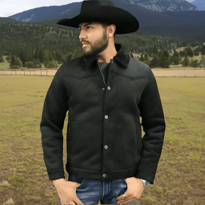 Tempco Mens Marlboro Faux Suede Shearling Jacket