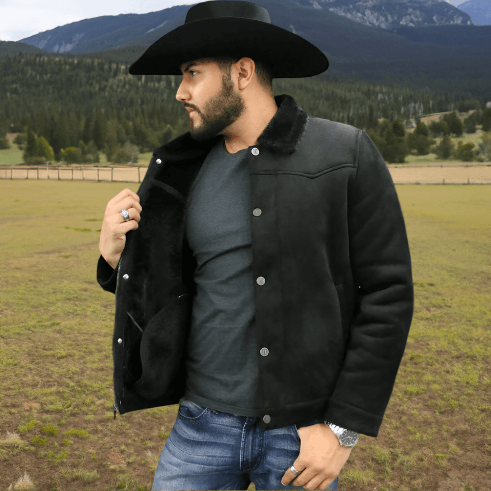 Tempco Mens Marlboro Faux Suede Shearling Jacket