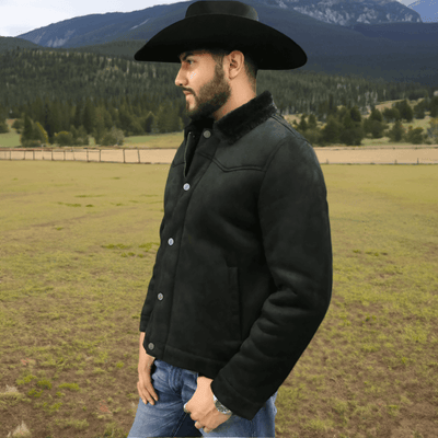 Tempco Mens Marlboro Faux Suede Shearling Jacket