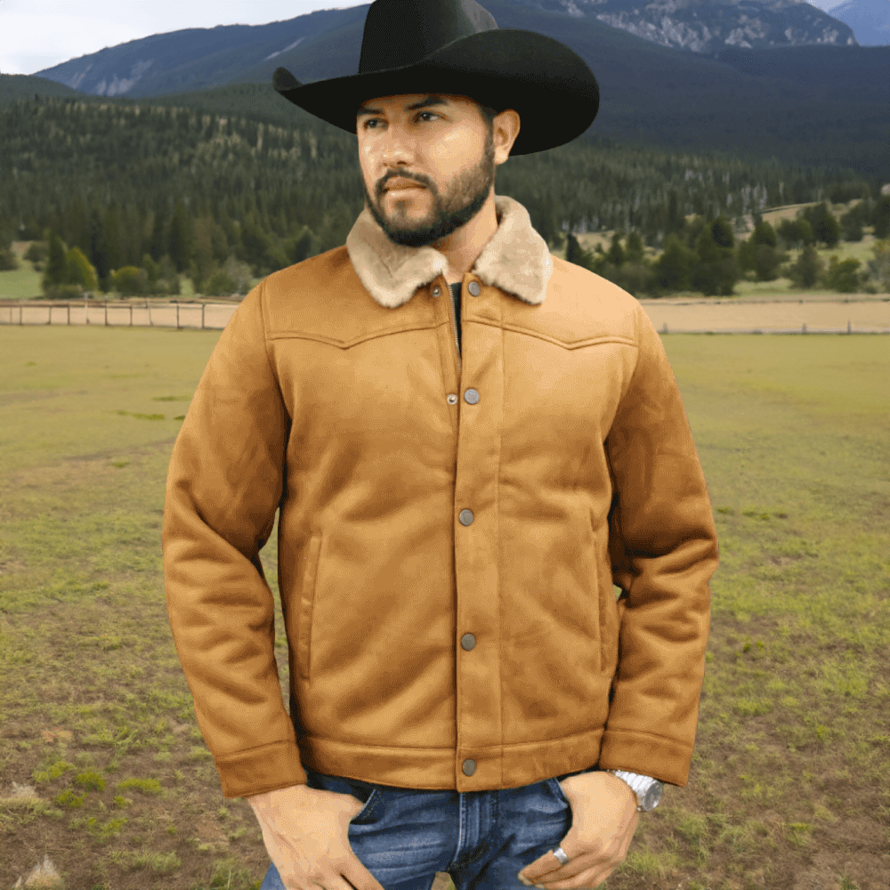 Tempco Mens Marlboro Faux Suede Shearling Jacket