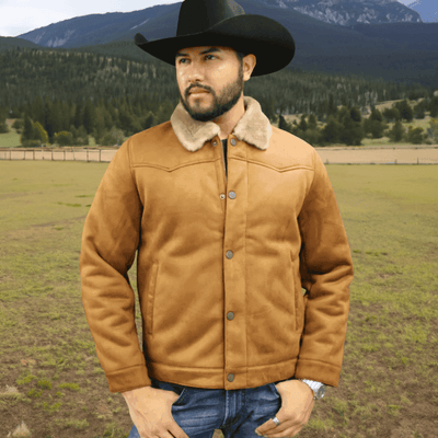 Tempco Mens Marlboro Faux Suede Shearling Jacket