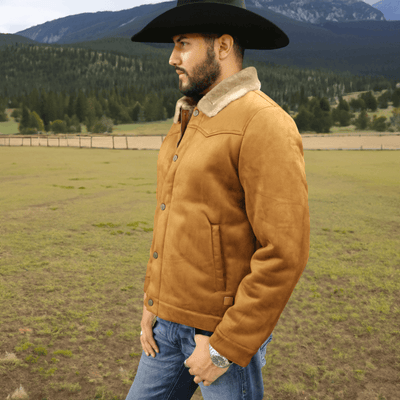 Tempco Mens Marlboro Faux Suede Shearling Jacket