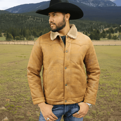 Tempco Mens Marlboro Faux Suede Shearling Jacket
