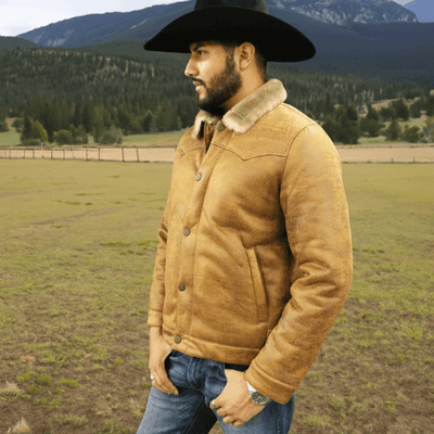 Tempco Mens Marlboro Faux Suede Shearling Jacket
