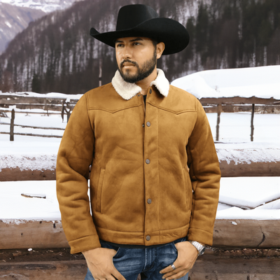 Tempco Mens Marlboro Faux Suede Sherpa Jacket