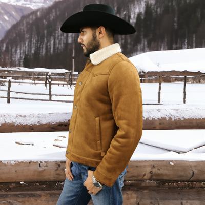 Tempco Mens Marlboro Faux Suede Sherpa Jacket