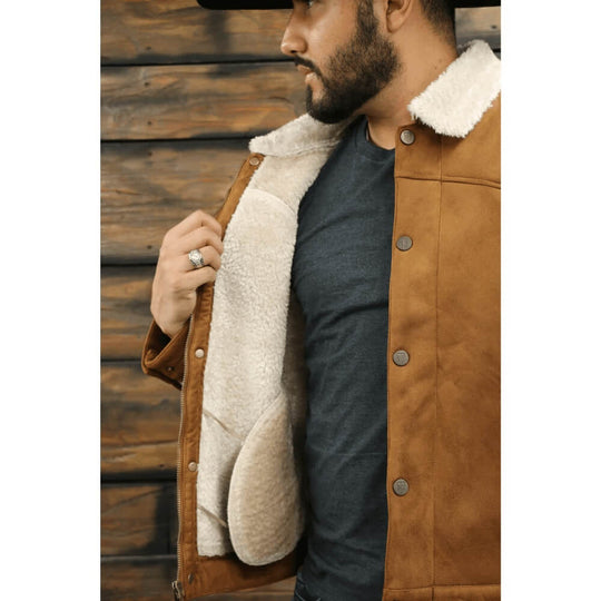 Tempco Mens Marlboro Sherpa Suede Trucker Jacket | Shop Now