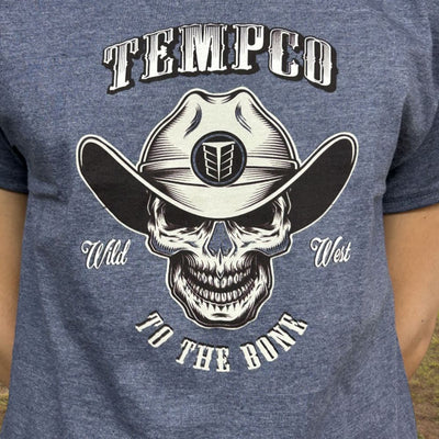 Tempco Mens Skull Cowboy Long Sleeve T-Shirt Navy - SKULLCOWBOY