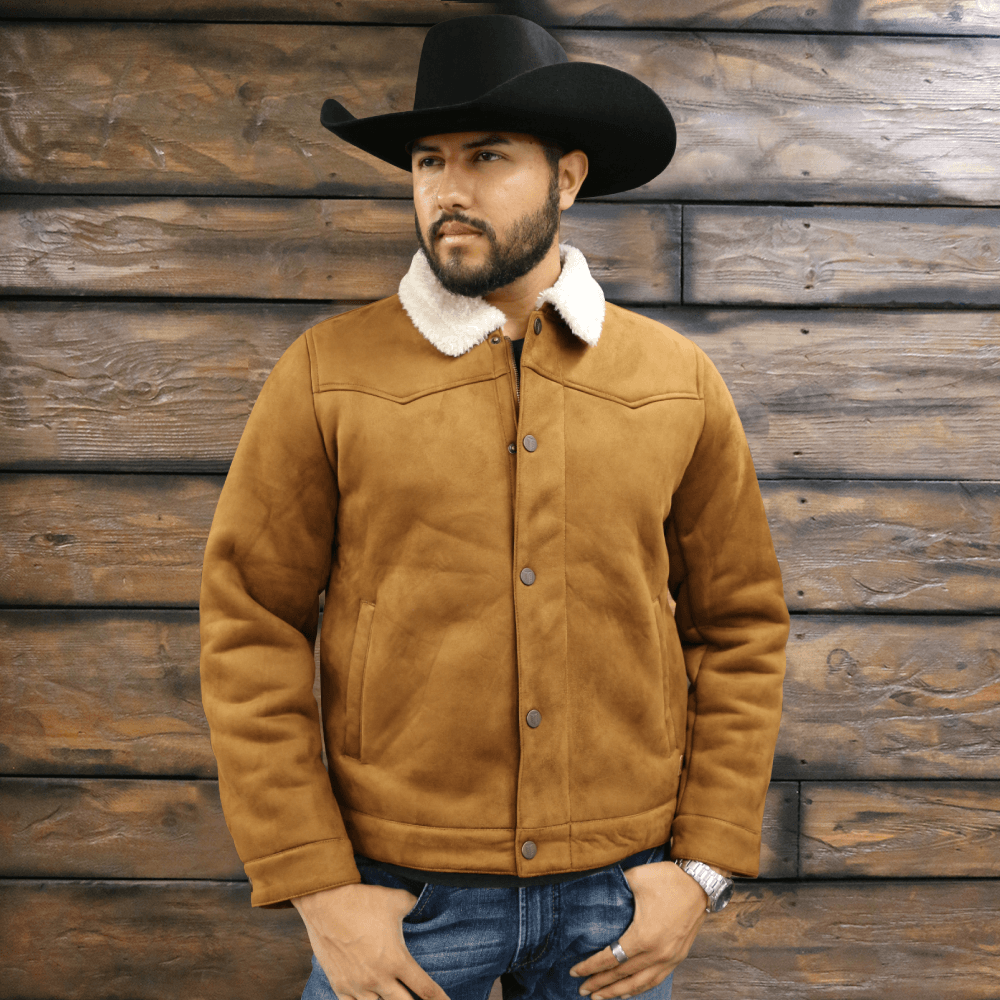Tan sherpa top jacket mens