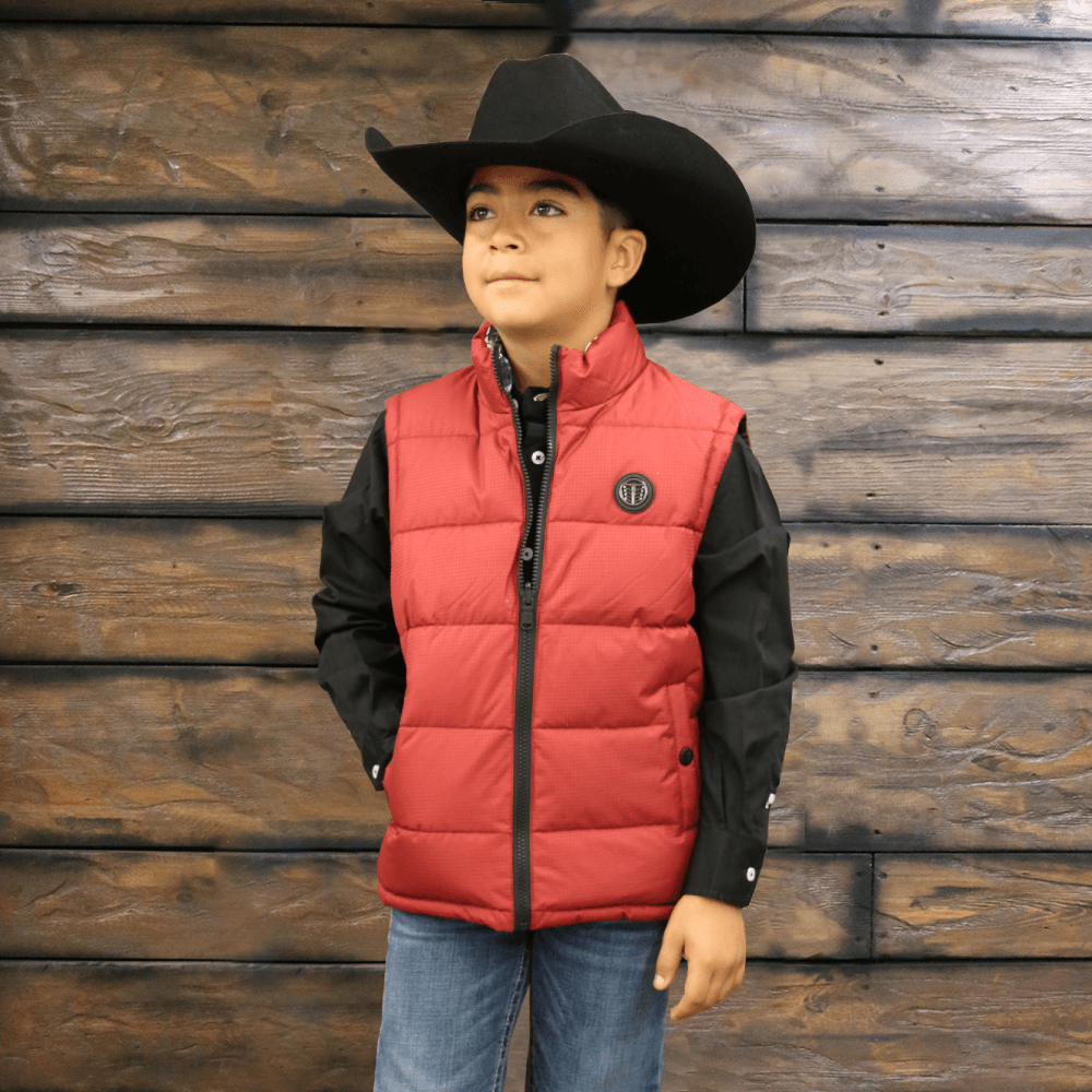 Boys red vest online