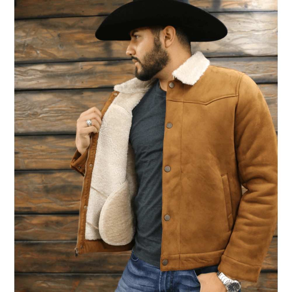 Tempco Mens Marlboro Sherpa Suede Trucker Jacket Shop Now