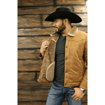 Tempco Mens Marlboro Faux Suede Shearling Jacket - TM6002